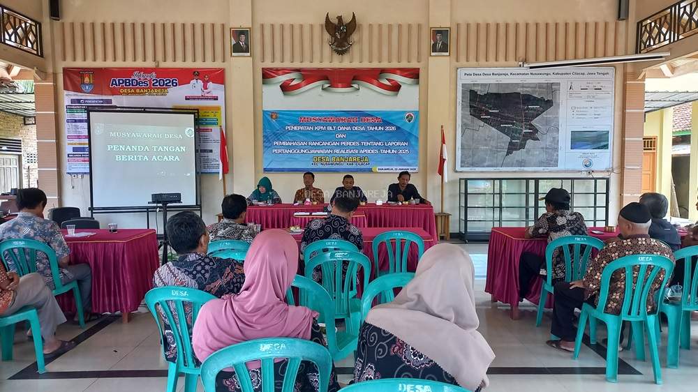 Musdes Laporan Pertanggungjawaban Realisasi APB Desa Tahun 2025 dan Penetapan KPM BLT-DD Tahun 2026